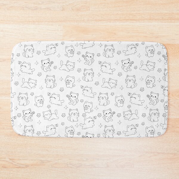 Item preview, Cute Kawaii Cat Seamless Pattern  Adorable Cat Wallpaper & Surface Design designed and sold by BlumeArt.