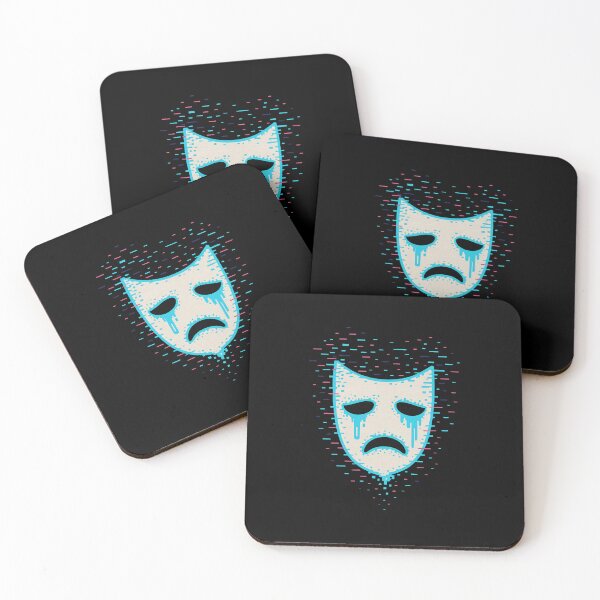 Item preview, Corrupted Mask – Neon Crying Face designed and sold by JupiterGlitchEmpire.