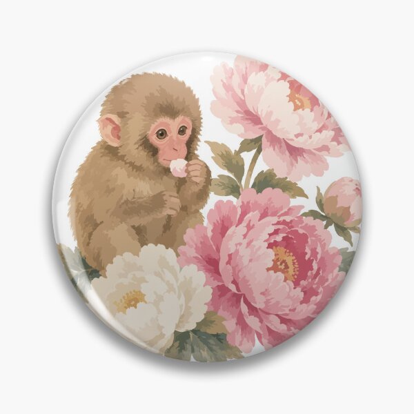 Item preview, Year of the Monkey — Japanese Zodiac Floral Watercolor Art Tee designed and sold by medicalkinoko.