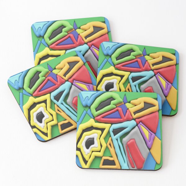 Item preview, jumbled C colorful geometric abstract design designed and sold by SmashingDeals.