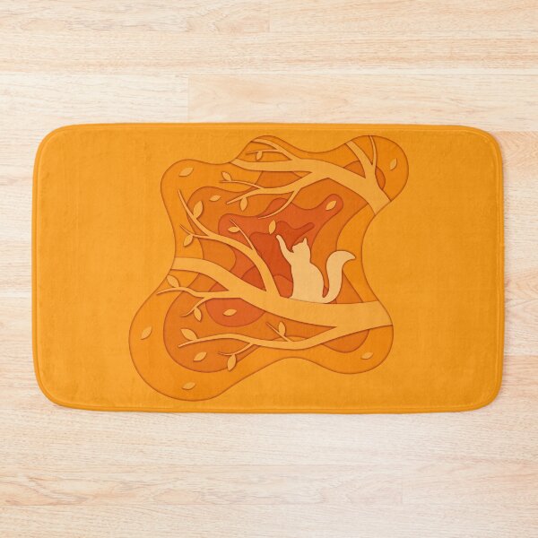 Item preview, Autumn Cat in Paper Cut Forest designed and sold by CozyLittleShop.