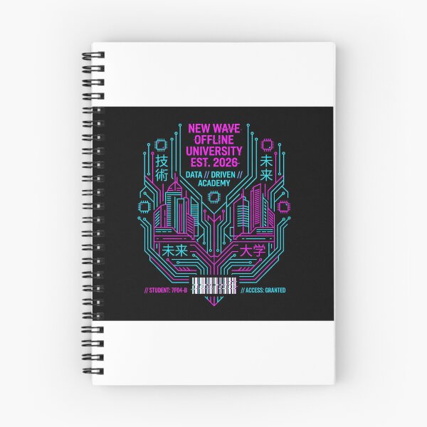 Item preview, Cyberpunk Glitch Neon Circuitry Notebook Fan art designed and sold by VoidBearer03.