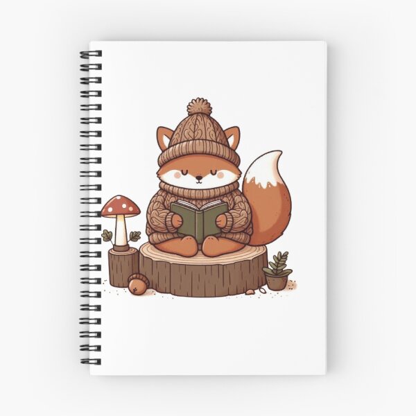 Item preview, Cozy Woodland Fox Reading Book | Minimal Cottagecore Animal designed and sold by vigzhifushions.