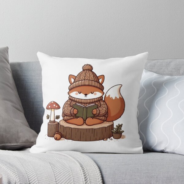 Item preview, Cozy Woodland Fox Reading Book | Minimal Cottagecore Animal designed and sold by vigzhifushions.