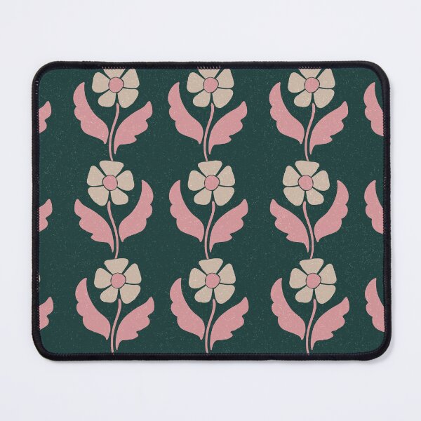 Item preview, Large Retro Scandinavian Folk Floral Forest Green Botanical Pattern designed and sold by DColourMuse.