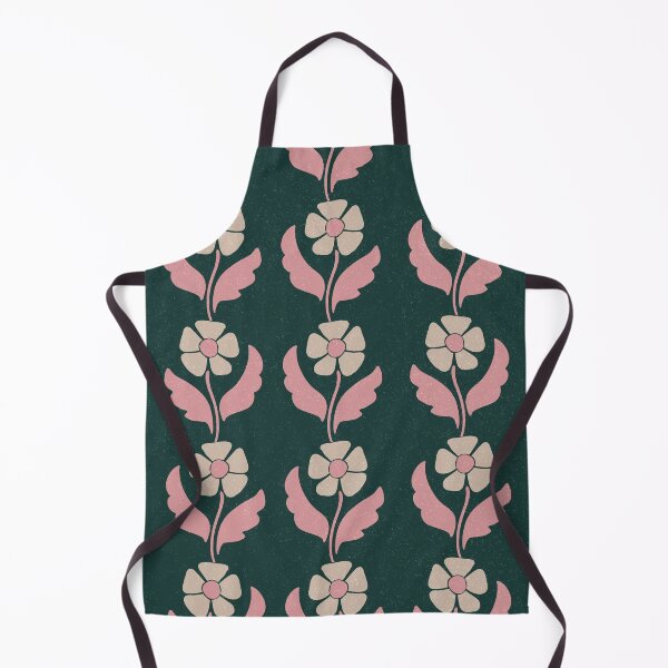Item preview, Large Retro Scandinavian Folk Floral Forest Green Botanical Pattern designed and sold by DColourMuse.