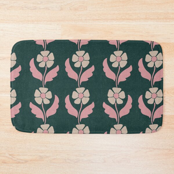 Item preview, Large Retro Scandinavian Folk Floral Forest Green Botanical Pattern designed and sold by DColourMuse.
