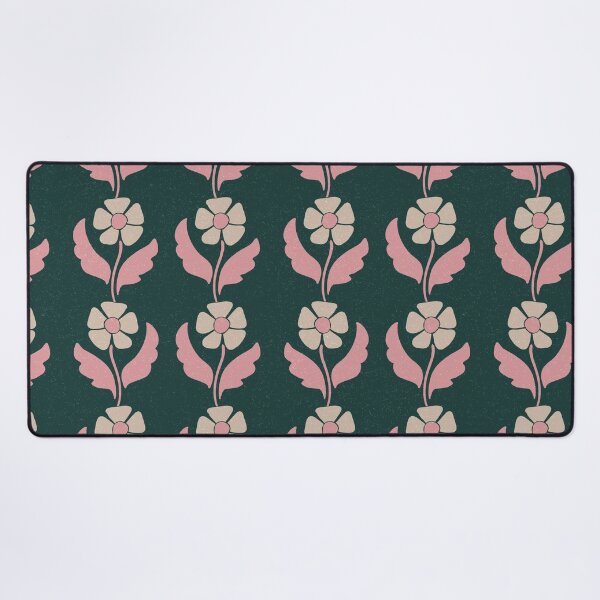 Item preview, Large Retro Scandinavian Folk Floral Forest Green Botanical Pattern designed and sold by DColourMuse.