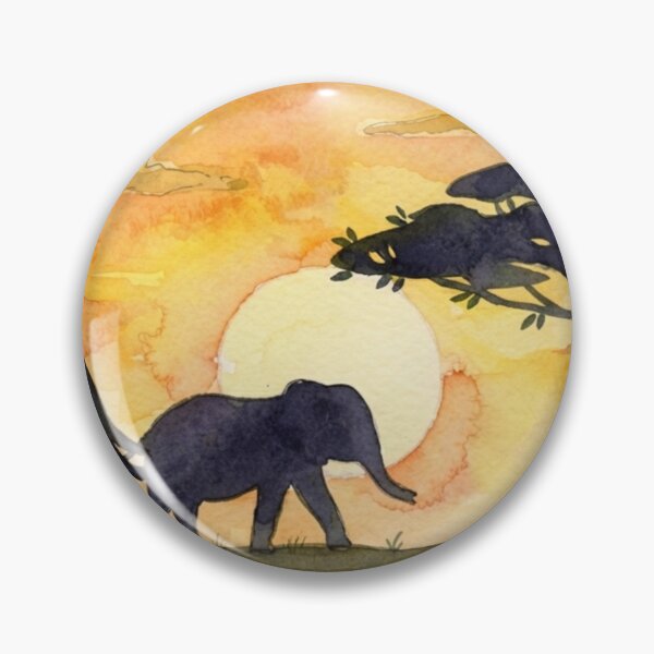 Artikelvorschau, Serengeti-Sonnenuntergangsspaziergang – Drei Elefanten in Aquarell entworfen und verkauft von BLUESKY11a.