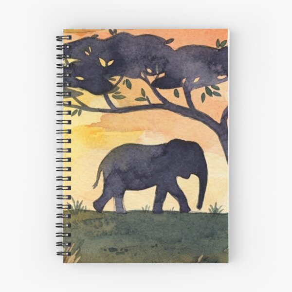 Artikelvorschau, Serengeti-Sonnenuntergangsspaziergang – Drei Elefanten in Aquarell entworfen und verkauft von BLUESKY11a.