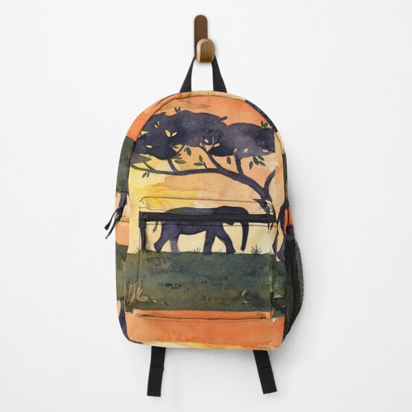 Item preview, Serengeti Sunset Walk - Three Elephants in Watercolor designed and sold by BLUESKY11a.