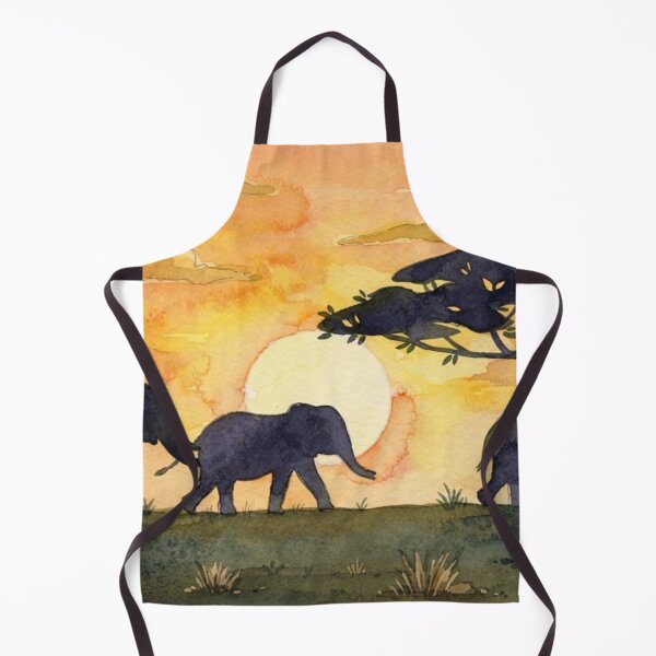 Item preview, Serengeti Sunset Walk - Three Elephants in Watercolor designed and sold by BLUESKY11a.