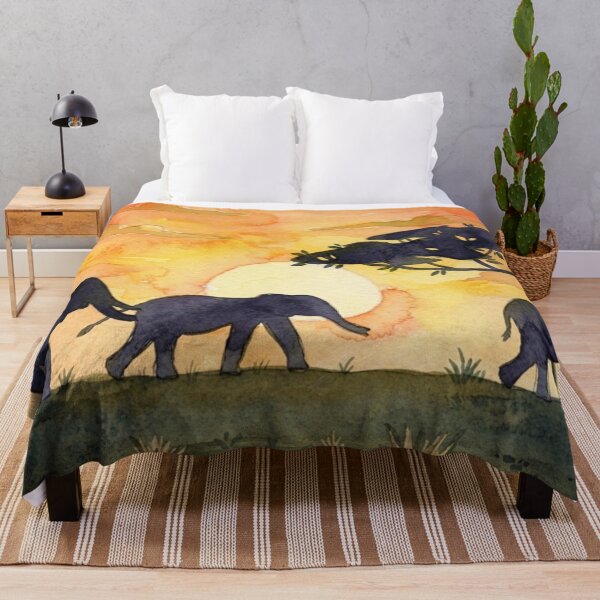 Item preview, Paseo al atardecer en el Serengeti: Tres elefantes en acuarela. designed and sold by BLUESKY11a.