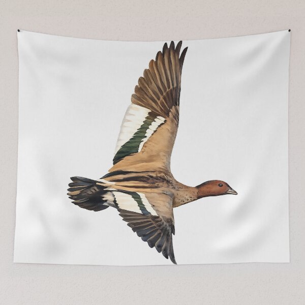 Item preview, Australian Wood Duck in Flight Watercolour Painting designed and sold by Jaruart.