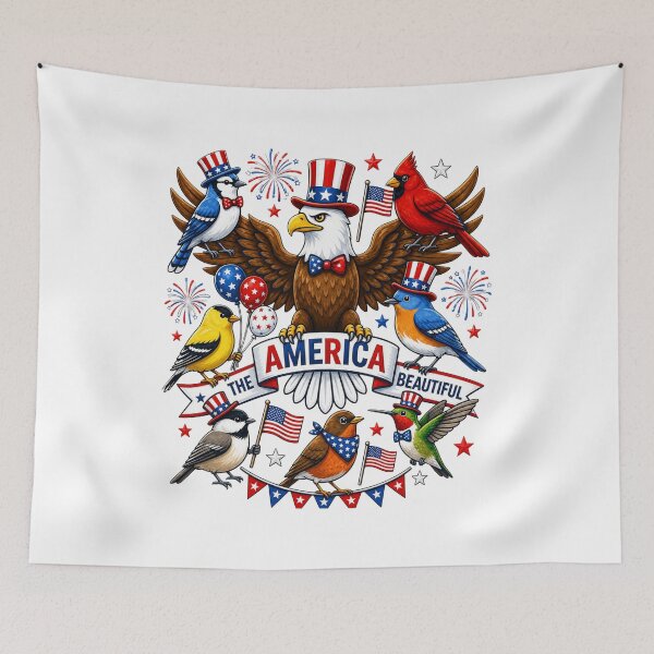 Item preview, America The Beautiful Patriotic Birds Eagle Art designed and sold by SiarheiYur.