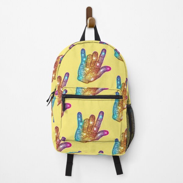Item preview, Rock On hand sign rainbow glitter sparkle designed and sold by Mauswohn.
