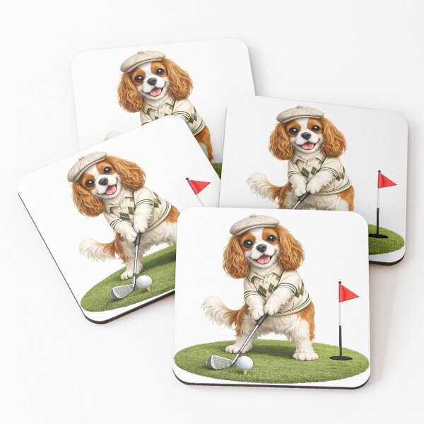Item preview, Blenheim Cavalier Playing Golf designed and sold by SpottyRainbow.