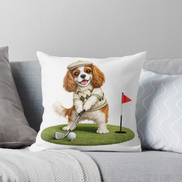 Item preview, Blenheim Cavalier Playing Golf designed and sold by SpottyRainbow.