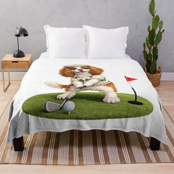 Item preview, Blenheim Cavalier Playing Golf designed and sold by SpottyRainbow.