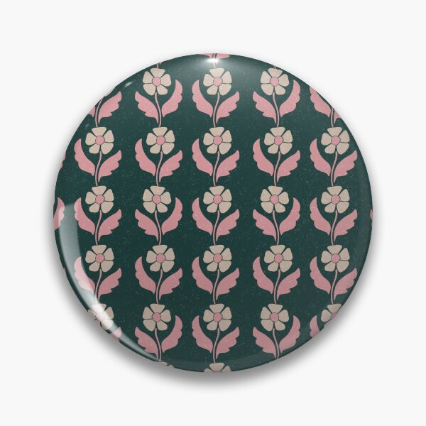 Item preview, Medium Retro Scandinavian Folk Floral Forest Green Botanical Pattern designed and sold by DColourMuse.