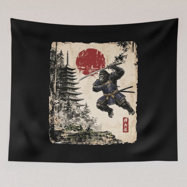 Item preview, Samurai Bigfoot Japanese Vintage Graphic Ukiyo-e Art Funny T-Shirt designed and sold by stmpdwrld.
