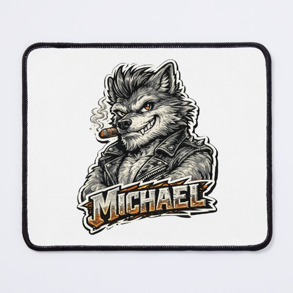 Item preview, Michael – Cool Wolf Name Mascot Sticker designed and sold by AlexLineArt.