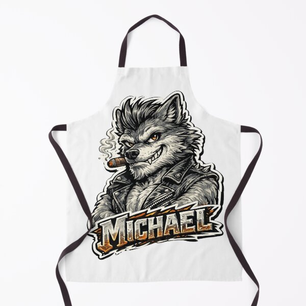 Item preview, Michael – Cool Wolf Name Mascot Sticker designed and sold by AlexLineArt.