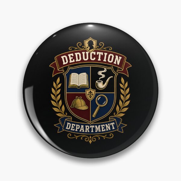 Item preview, Deduction Department Sherlock Holmes Collegiate Crest Coat of Arms designed and sold by Fenay Designs.
