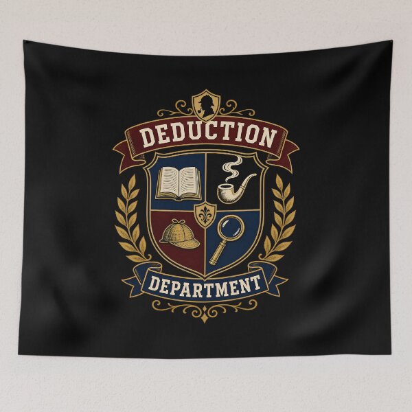 Item preview, Deduction Department Sherlock Holmes Collegiate Crest Coat of Arms designed and sold by Fenay Designs.