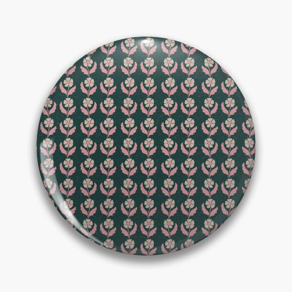 Item preview, Small Retro Scandinavian Folk Floral Forest Green Botanical Pattern designed and sold by DColourMuse.
