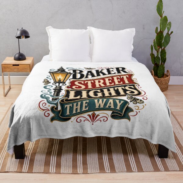Item preview, Sherlock Holmes Baker Street Lights The Way Vintage Typography Art designed and sold by Fenay Designs.