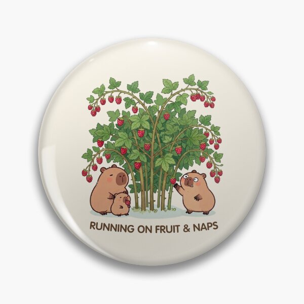 Item preview, Running on Fruit & Naps – Cute Raspberry Capybaras designed and sold by BCapybara.