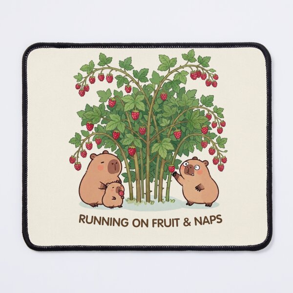 Item preview, Running on Fruit & Naps – Cute Raspberry Capybaras designed and sold by BCapybara.