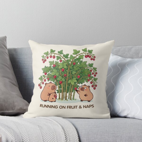 Item preview, Running on Fruit & Naps – Cute Raspberry Capybaras designed and sold by BCapybara.