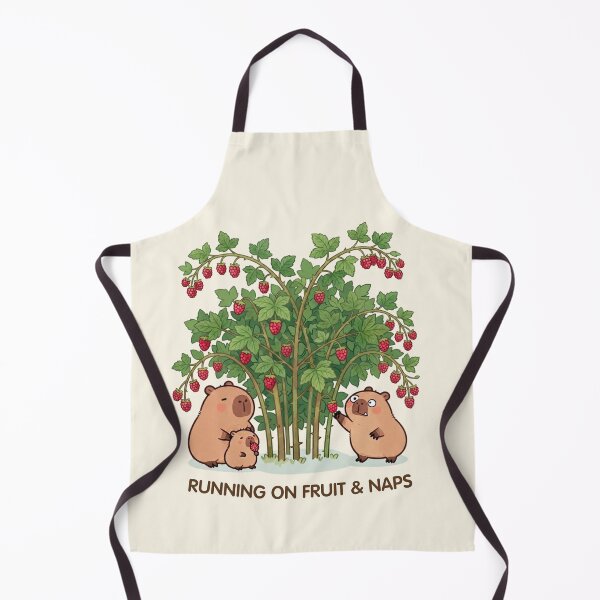 Item preview, Running on Fruit & Naps – Cute Raspberry Capybaras designed and sold by BCapybara.
