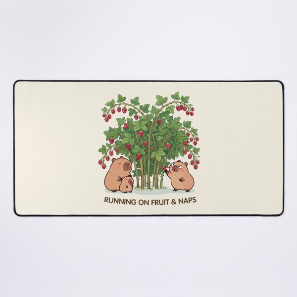 Item preview, Running on Fruit & Naps – Cute Raspberry Capybaras designed and sold by BCapybara.