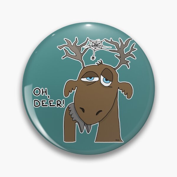 Item preview, Funny Oh Deer Pun Cartoon | Cute Tired Forest Animal Meme Sticker designed and sold by MyxaART.