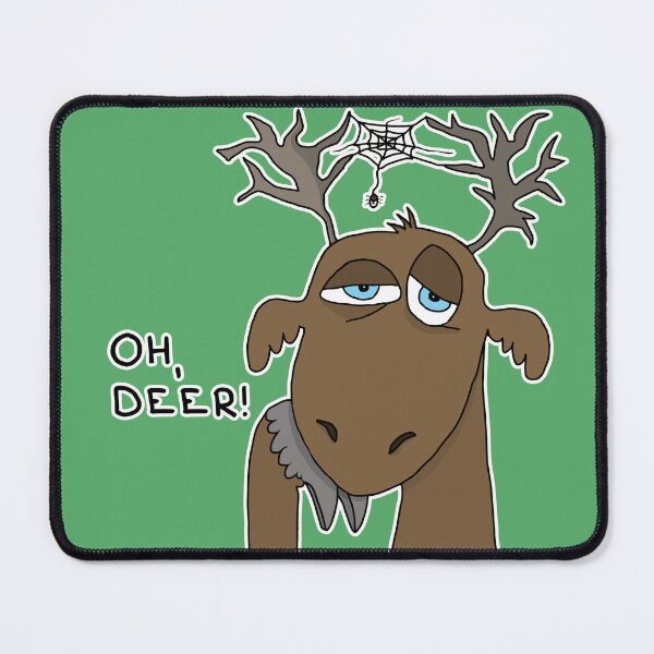 Item preview, Funny Oh Deer Pun Cartoon | Cute Tired Forest Animal Meme Sticker designed and sold by MyxaART.