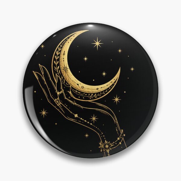 Item preview, Mystic Hand Holding Moon — Witchy Line Art Sticker designed and sold by NUFADE.