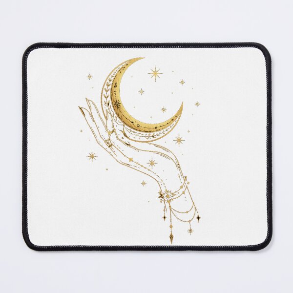 Item preview, Mystic Hand Holding Moon — Witchy Line Art Sticker designed and sold by NUFADE.