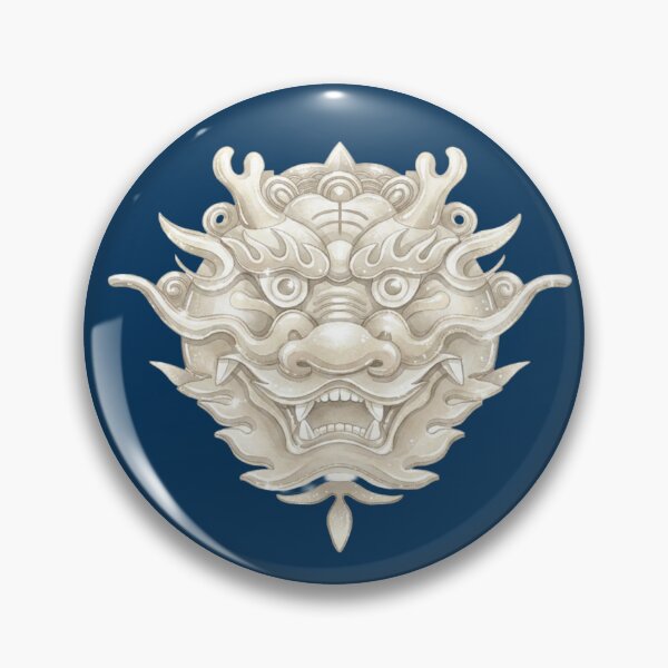 Item preview, Korean Traditional Dragon Roof Tile Ornament Watercolor Pattern designed and sold by Yiruda-Art.