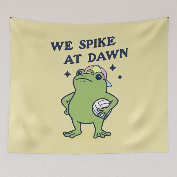 Item preview, We Spike At Dawn Funny Frog Volleyball Player designed and sold by d247.