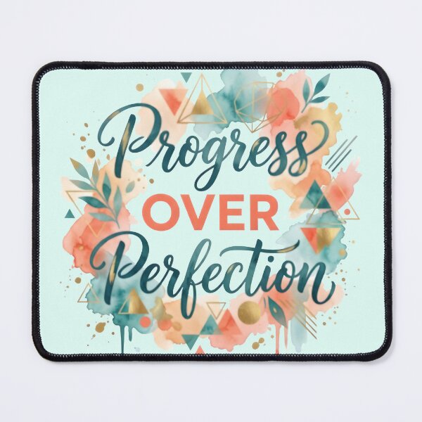 Item preview, Progress Over Perfection Typography Art | Inspirational Motivational Quote designed and sold by Unwrapfashion.