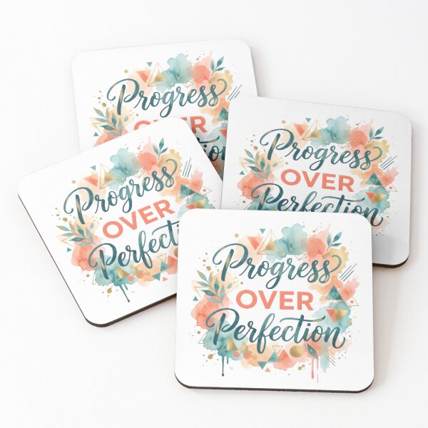 Item preview, Progress Over Perfection Typography Art | Inspirational Motivational Quote designed and sold by Unwrapfashion.