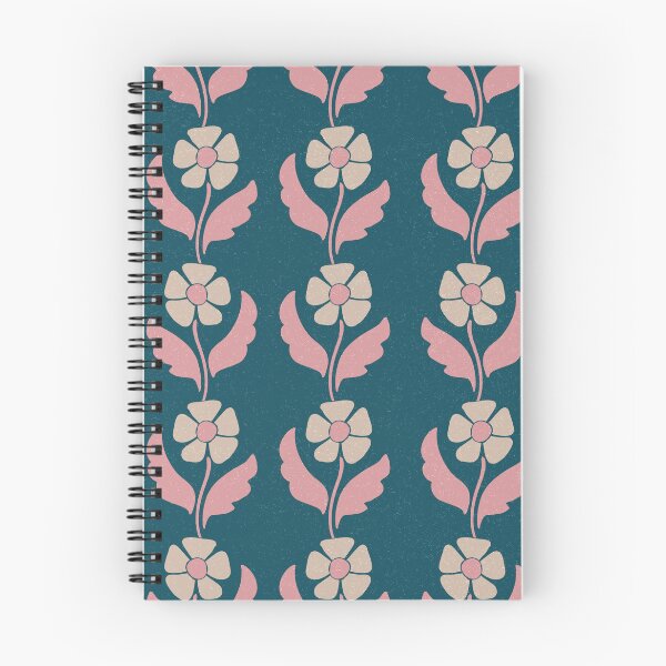 Item preview, Large Retro Scandinavian Folk Floral Teal Blue Botanical Pattern designed and sold by DColourMuse.