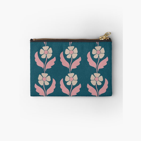 Item preview, Large Retro Scandinavian Folk Floral Teal Blue Botanical Pattern designed and sold by DColourMuse.