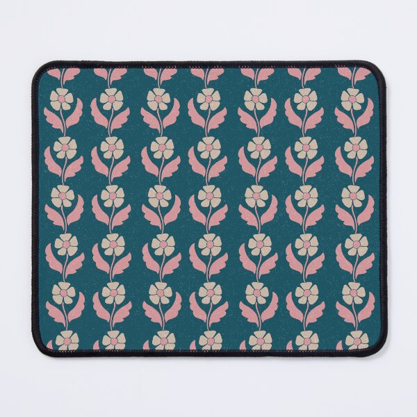 Item preview, Medium Retro Scandinavian Folk Floral Teal Blue Botanical Pattern designed and sold by DColourMuse.