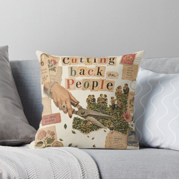 Item preview, Cutting Back On People Vintage Collage Introvert Boundaries Funny designed and sold by VIVID COLORS CLUB.