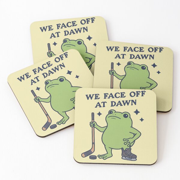 Item preview, Frog Hockey Player We Face Off At Dawn designed and sold by d247.
