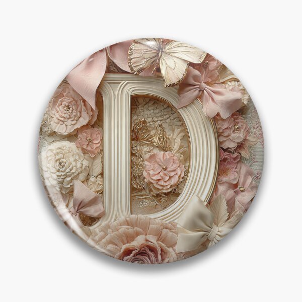 Item preview, Elegant Floral Letter D | Vintage Floral Monogram designed and sold by SatinPosterCo.
